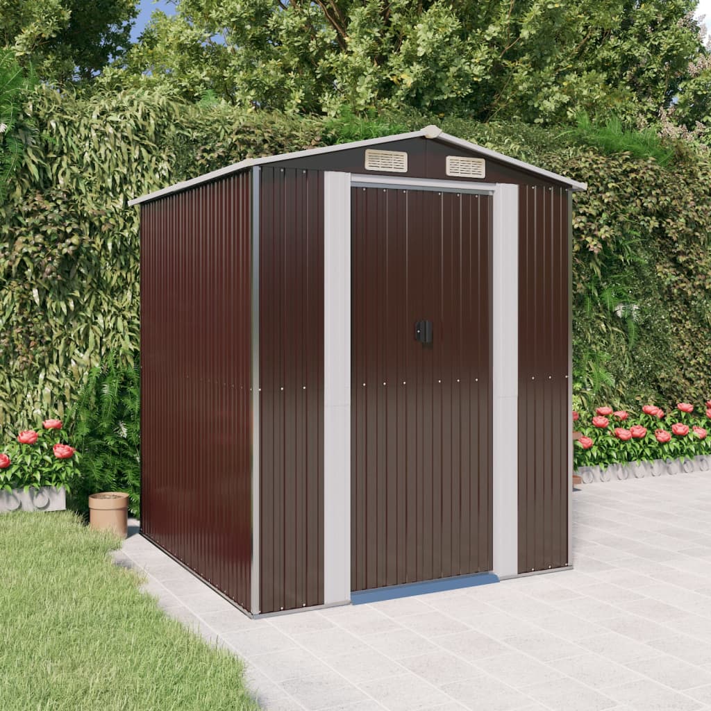 Capanno Da Giardino Marrone Scuro 192x191x223cm Acciaio Zincato - Image 2