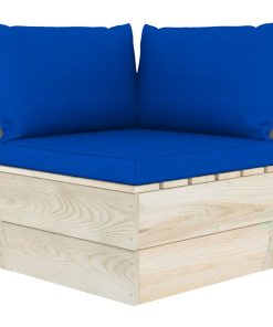 Divano Angolare Da Giardino Su Pallet E Cuscini Legno Di Abete