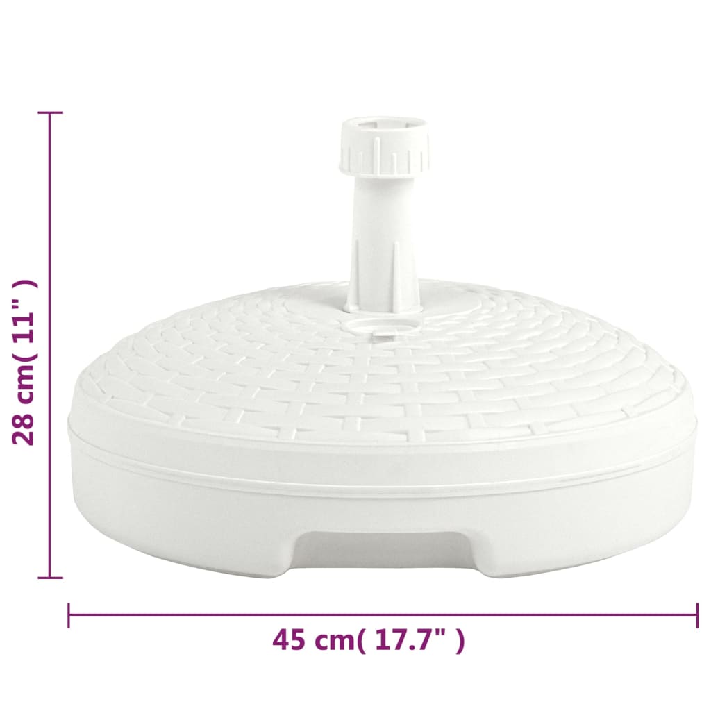 Base Ombrellone Per Sabbia/acqua 20l Bianca Rattan In Plastica - Image 6
