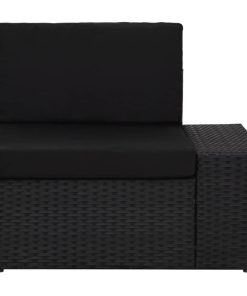 Divano Ad Angolo Modulare Bracciolo Sinistro In Polyrattan Nero