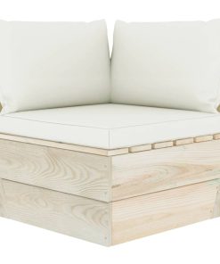 Divano Angolare Da Giardino Su Pallet E Cuscini Legno Di Abete