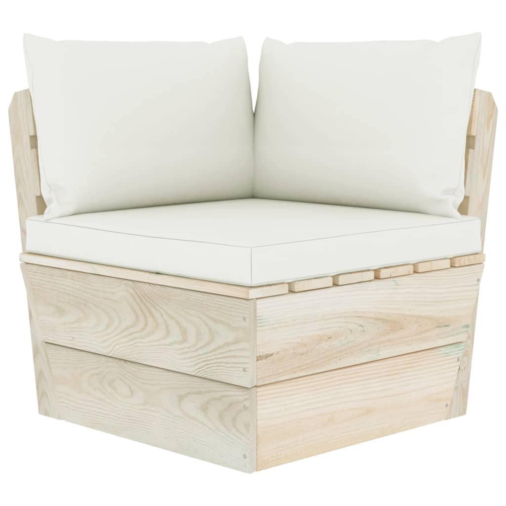 Divano Angolare Da Giardino Su Pallet E Cuscini Legno Di Abete