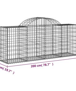 Cesto Gabbione Ad Arco 200x50x80/100 Cm Ferro Zincato