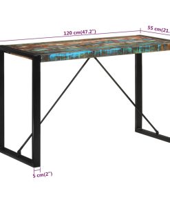 Tavolo Da Pranzo 120x55x76 Cm In Legno Massello Di Recupero