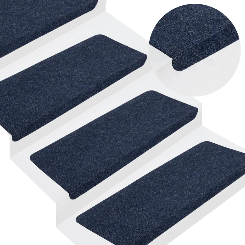 Tappetini Autoadesivi Per Scale 15 Pz 65x24,5x3,5 Cm Blu