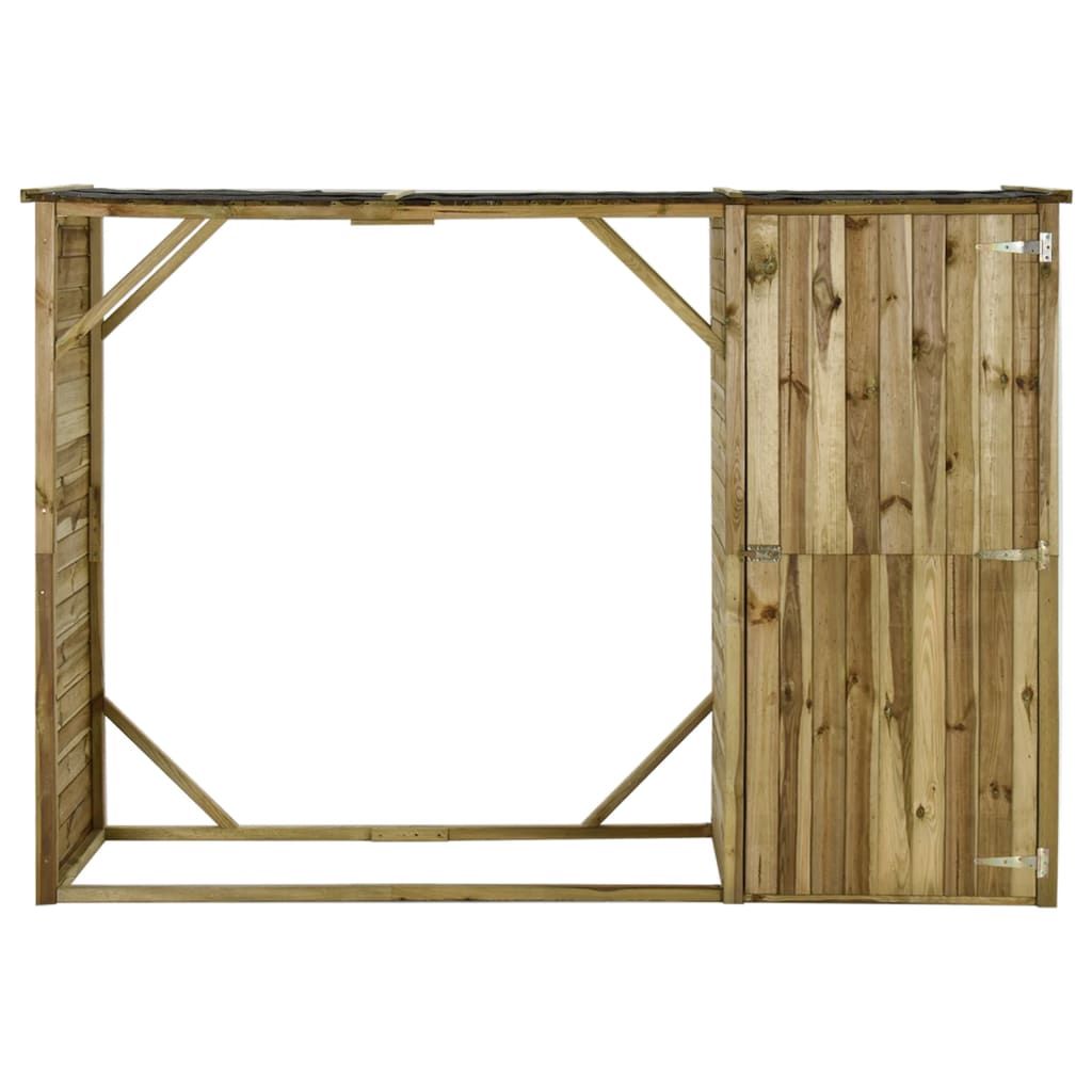 Capanno Per Attrezzi E Legna Giardino In Pino 253x80x170cm - Image 2