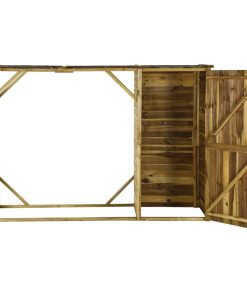 Capanno Per Attrezzi E Legna Giardino In Pino 253x80x170cm