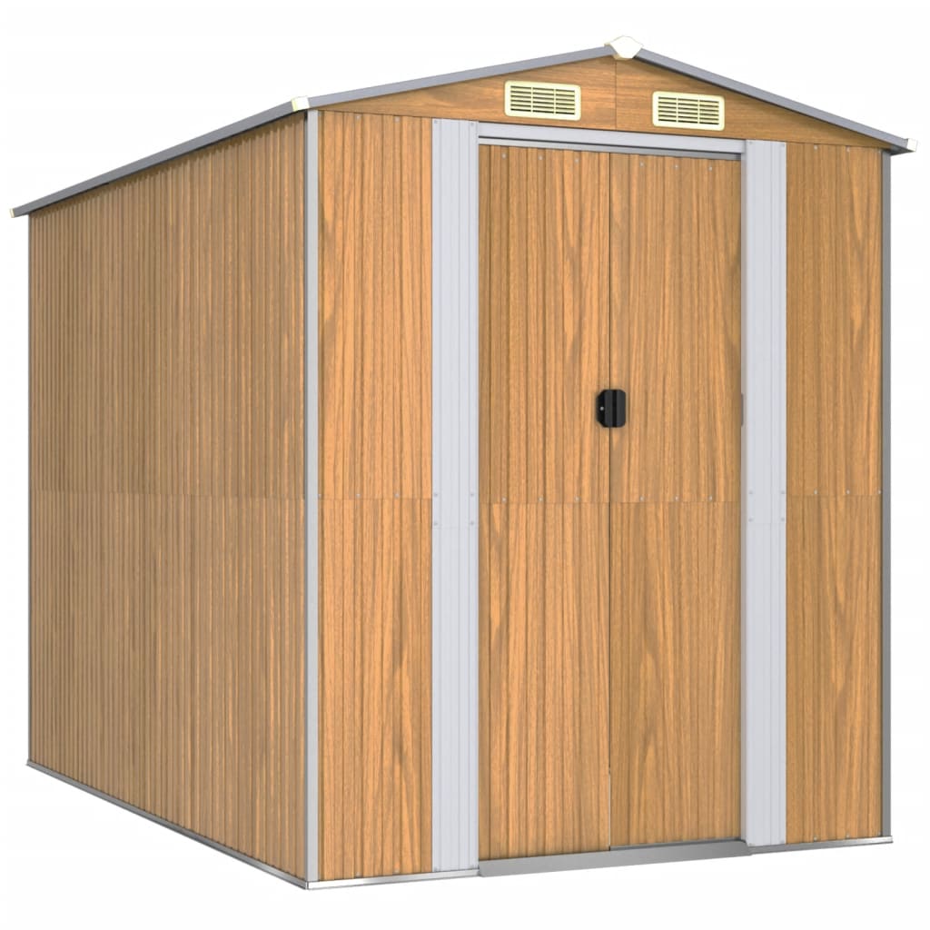 Capanno Giardino Marrone Chiaro 192x274x223 Cm Acciaio Zincato