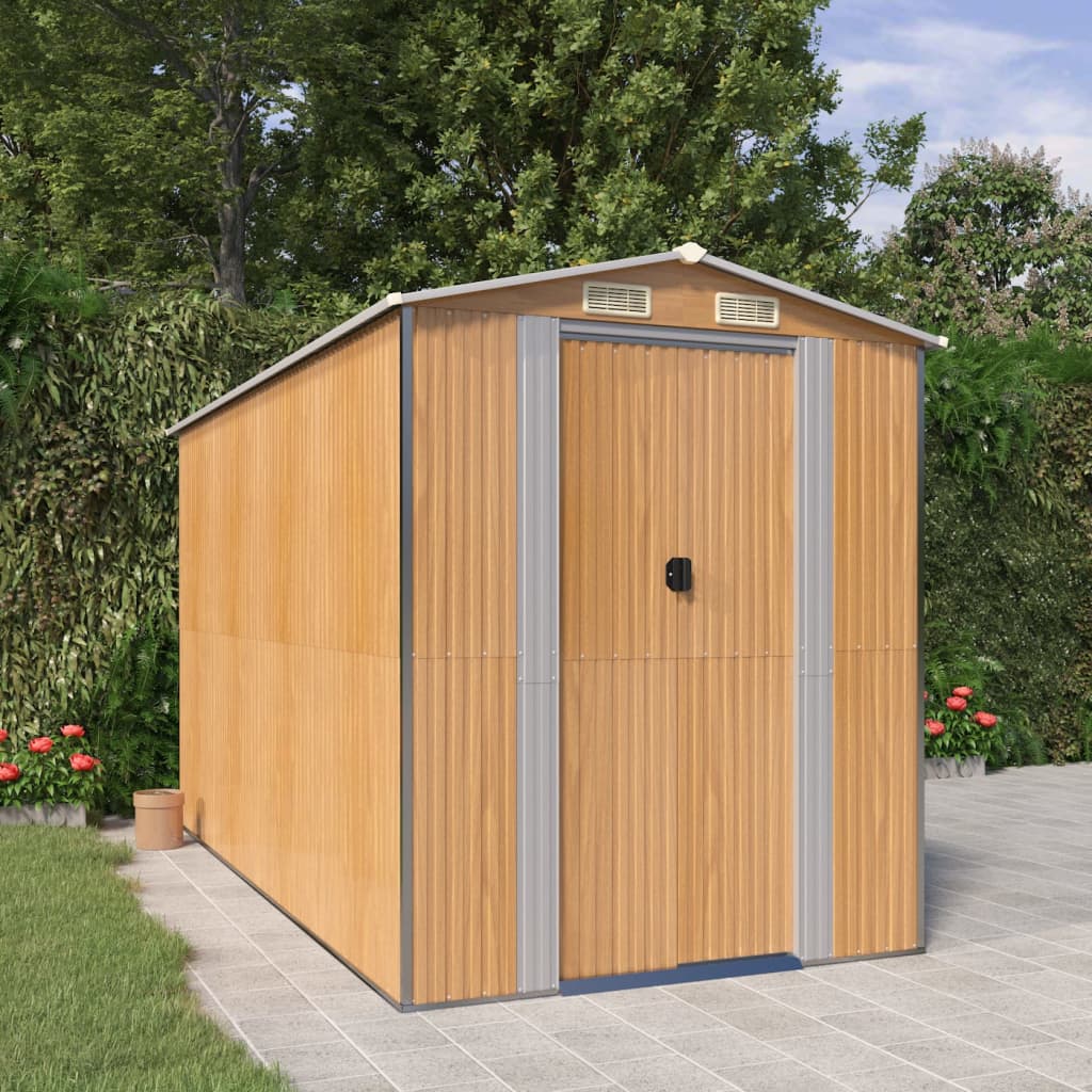 Capanno Giardino Marrone Chiaro 192x357x223cm Acciaio Zincato - Image 6