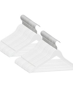 Set Appendiabiti 50 Pz Antiscivolo Bianchi In Legno Massello