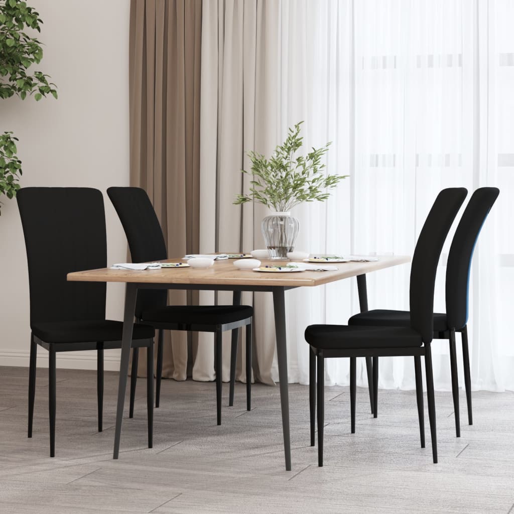 Sedie Da Pranzo 4 Pz Nere In Velluto - Image 5