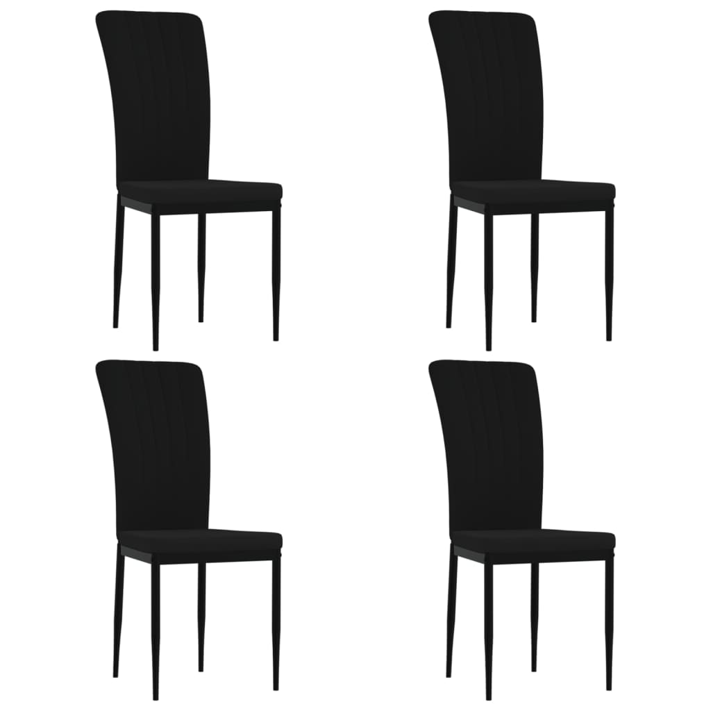 Sedie Da Pranzo 4 Pz Nere In Velluto - Image 4