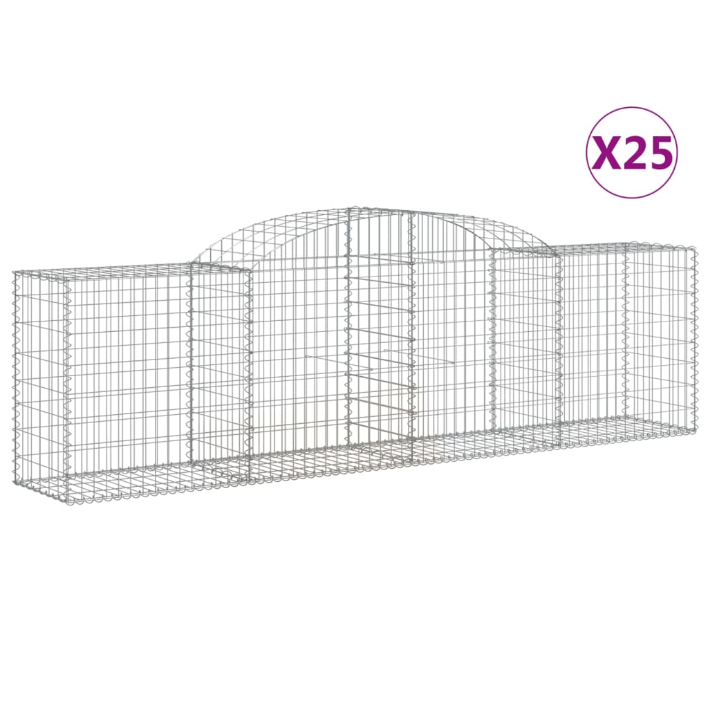 Cesti Gabbioni Ad Arco 25 Pz 300x50x80/100 Cm Ferro Zincato