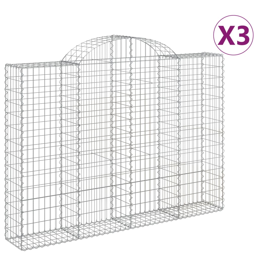 Cesti Gabbioni Ad Arco 3 Pz 200x30x140/160 Cm Ferro Zincato