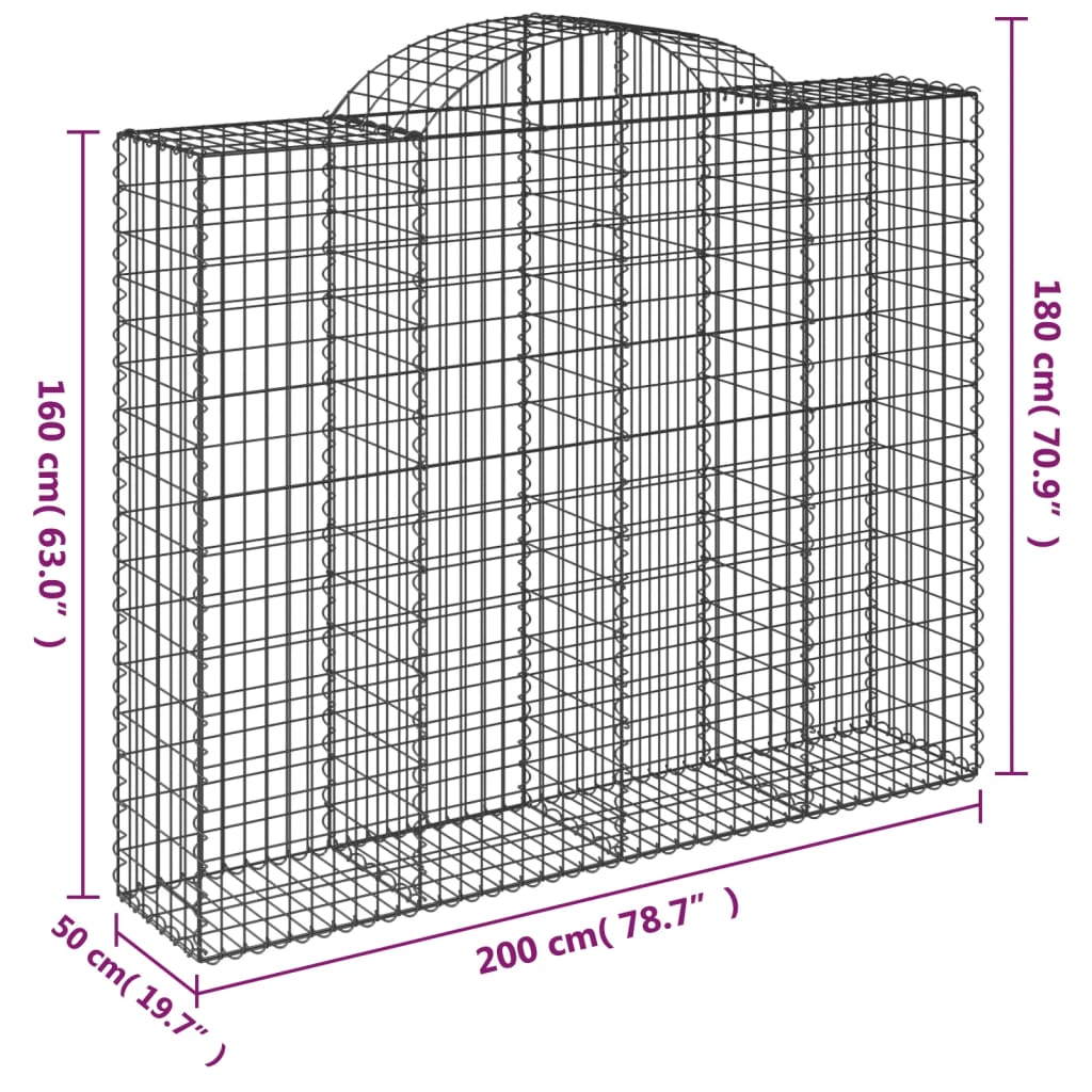 Cesti Gabbioni Ad Arco 5 Pz 200x50x160/180 Cm Ferro Zincato - Image 3