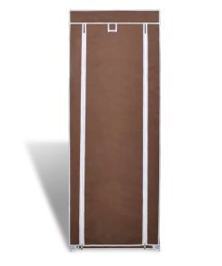 Scarpiera In Tessuto Richiudibile 57 X 29 X 162 Cm Marrone