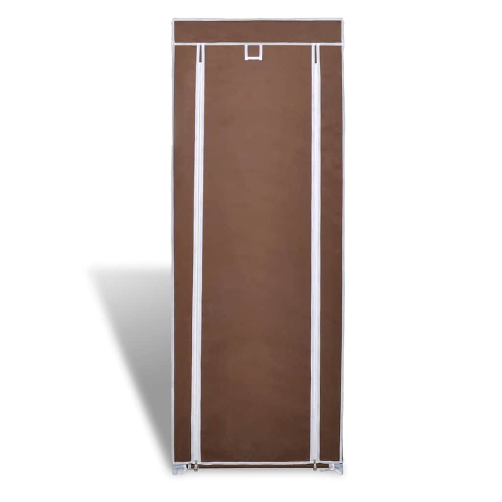 Scarpiera In Tessuto Richiudibile 57 X 29 X 162 Cm Marrone