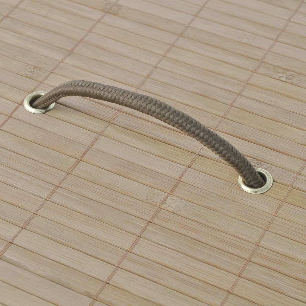 Cesto Portabiancheria In Bambù Rotondo Colore Naturale - Image 3