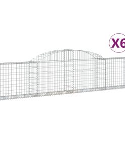 Cesti Gabbioni Ad Arco 6 Pz 300x30x60/80 Cm Ferro Zincato