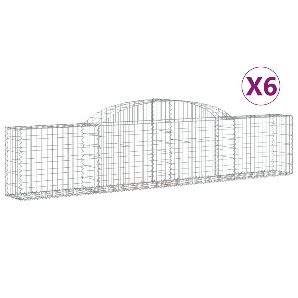 Cesti Gabbioni Ad Arco 6 Pz 300x30x60/80 Cm Ferro Zincato