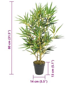 Albero Bambù Artificiale 368 Foglie 80 Cm Verde