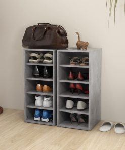 Scarpiere 2 Pz Grigio Cemento 31,5x35x70 Cm In Truciolato