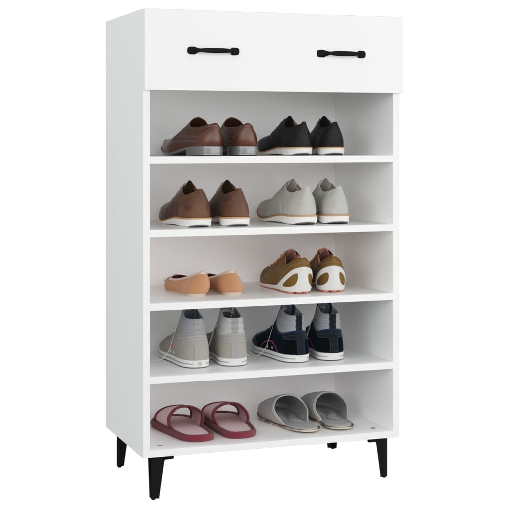 Scarpiera Bianca 60x35x105 Cm In Legno Multistrato - Image 2