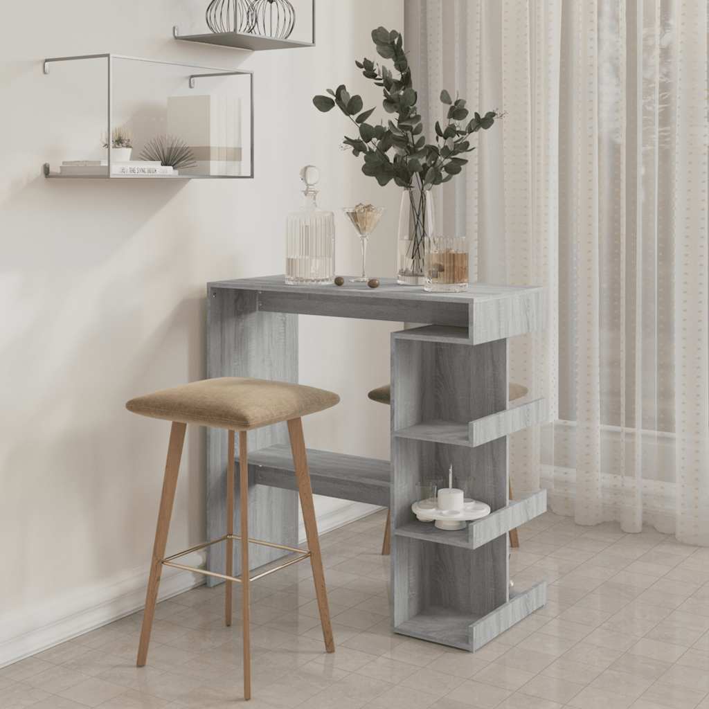 Tavolo Bar Con Ripiano Grigio Sonoma 100x50x101,5 cm