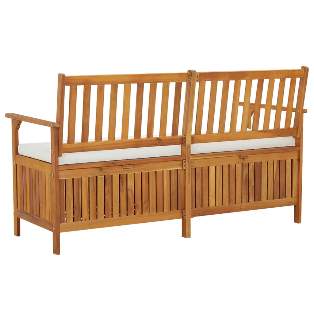 Cassapanca Con Cuscino 148 Cm In Legno Massello Di Acacia - Image 6