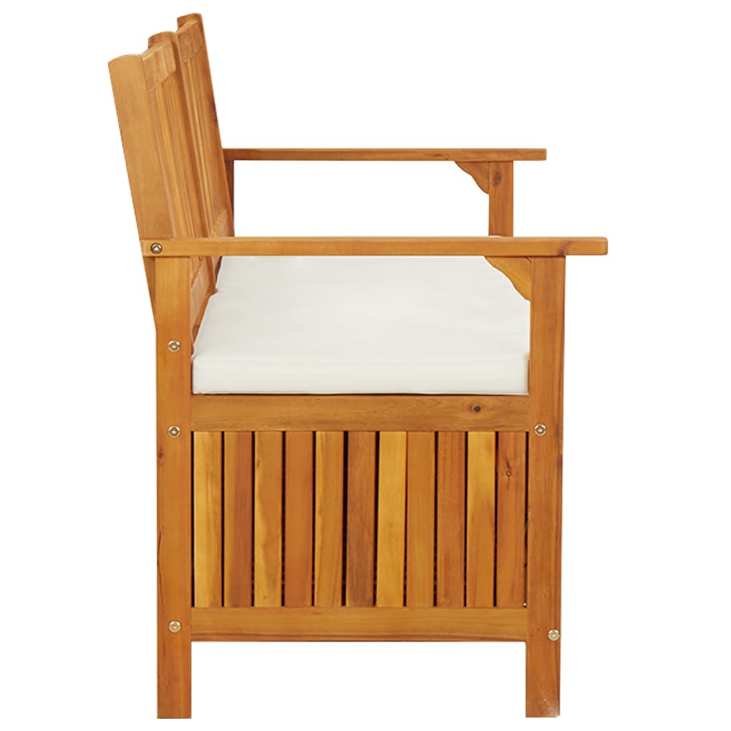 Cassapanca Con Cuscino 148 Cm In Legno Massello Di Acacia - Image 5