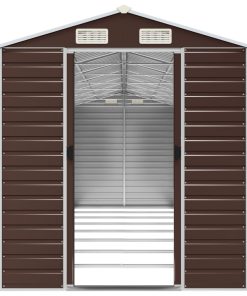Capanno Da Giardino Marrone 191x725x198 Cm In Acciaio Zincato