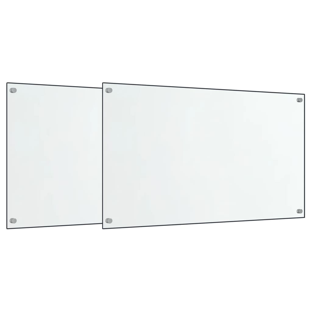 Paraschizzi Per Cucina 2 Pz Trasparente 70x40cm Vetro Temperato - Image 3