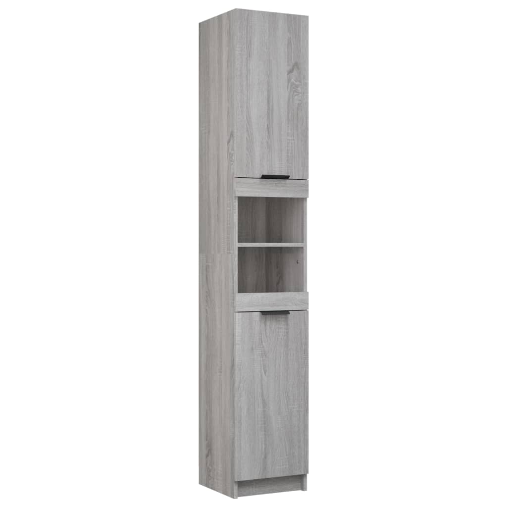 Armadietto Bagno Grigio Sonoma 32x34x188,5 Cm Legno Multistrato - Image 4