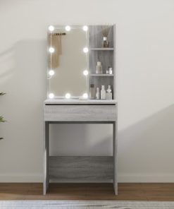 Toeletta Con Led Grigio Sonoma 60x40x140 cm