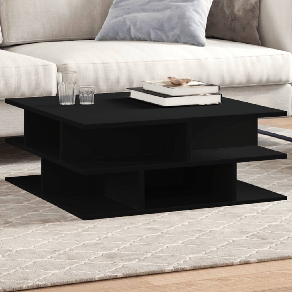 Tavolino Da Salotto Nero 70x70x29 Cm In Legno Multistrato - Image 4