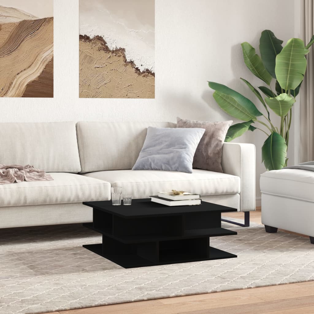 Tavolino Da Salotto Nero 70x70x29 Cm In Legno Multistrato - Image 3