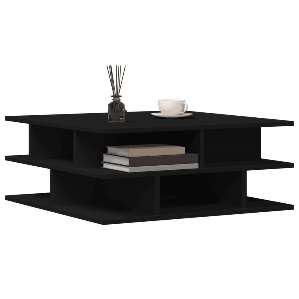 Tavolino Da Salotto Nero 70x70x29 Cm In Legno Multistrato - Image 2