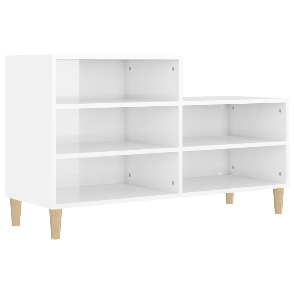 Scarpiera Bianco Lucido 102x36x60 Cm In Legno Multistrato - Image 5