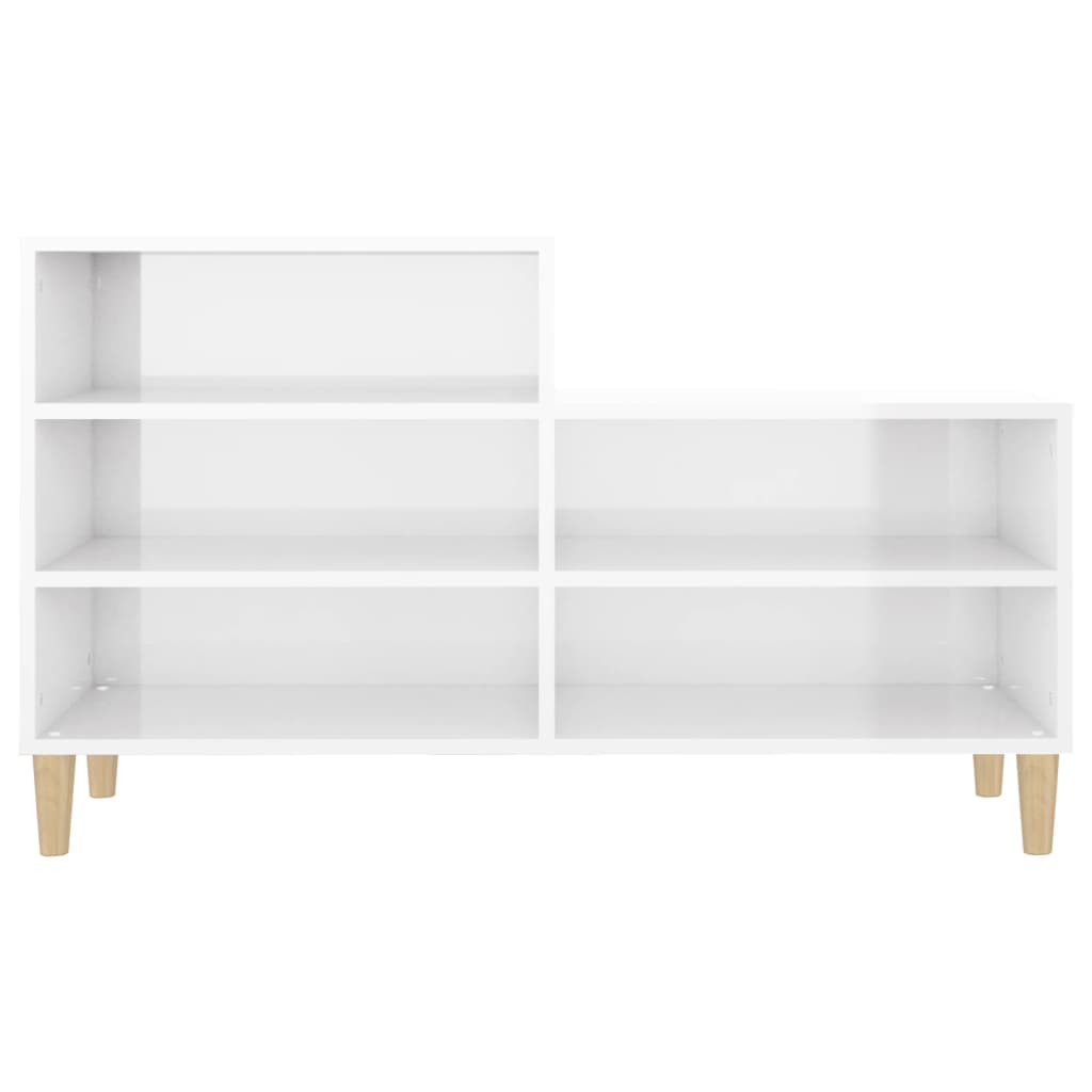 Scarpiera Bianco Lucido 102x36x60 Cm In Legno Multistrato - Image 3