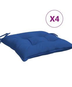 Cuscini Per Pallet 4 Pz Blu 50x50x7 Cm Tessuto Oxford