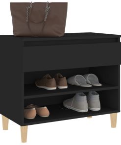 Scarpiera Nera 70x36x60 Cm In Legno Multistrato