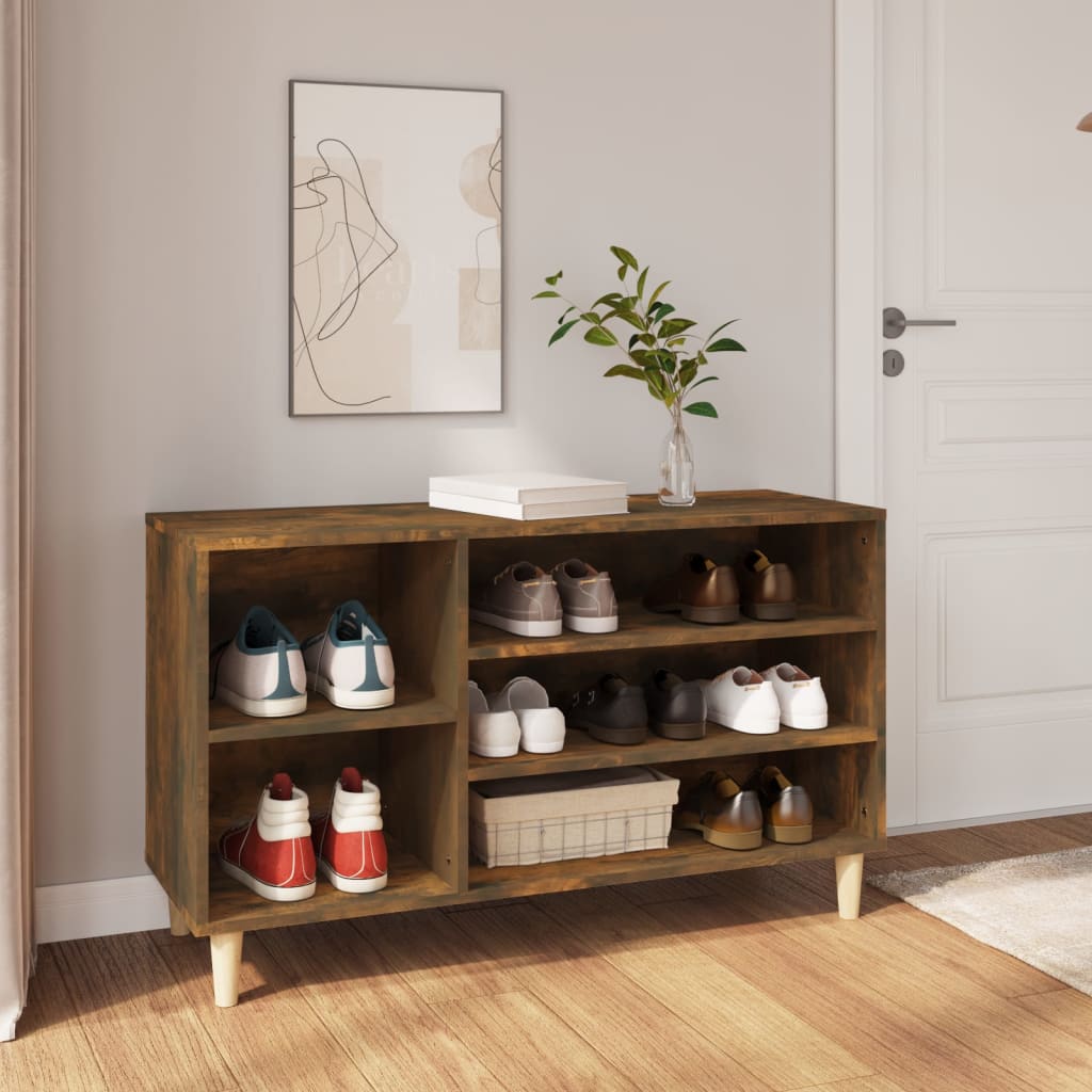 Scarpiera Rovere Fumo 102x36x60 Cm In Legno Multistrato - Image 2