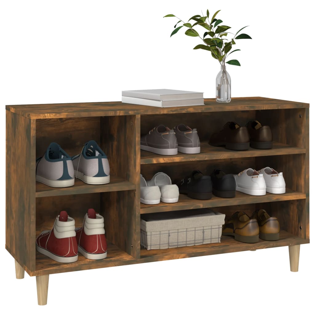 Scarpiera Rovere Fumo 102x36x60 Cm In Legno Multistrato - Image 5