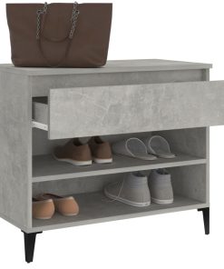 Scarpiera Grigio Cemento 70x36x60 Cm In Legno Multistrato