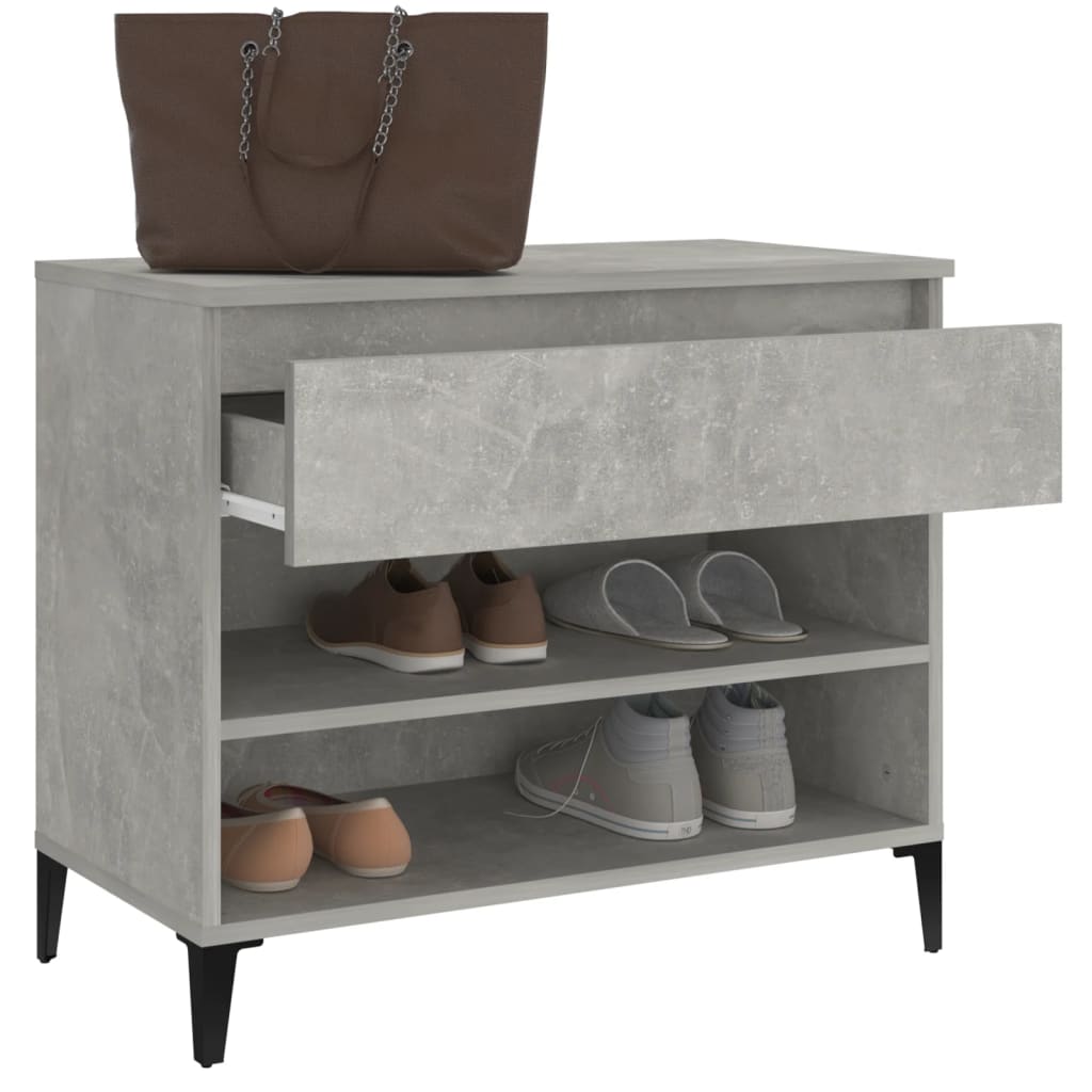 Scarpiera Grigio Cemento 70x36x60 Cm In Legno Multistrato