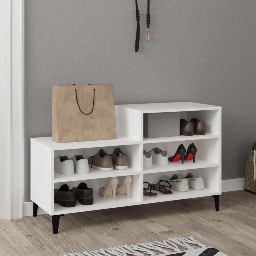 Scarpiera Bianca 102x36x60 Cm In Legno Multistrato - Image 5