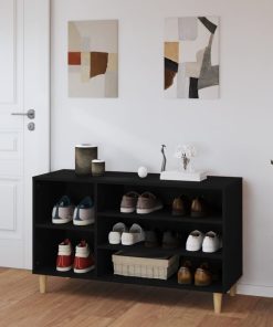 Scarpiera Nera 102x36x60 Cm In Legno Multistrato