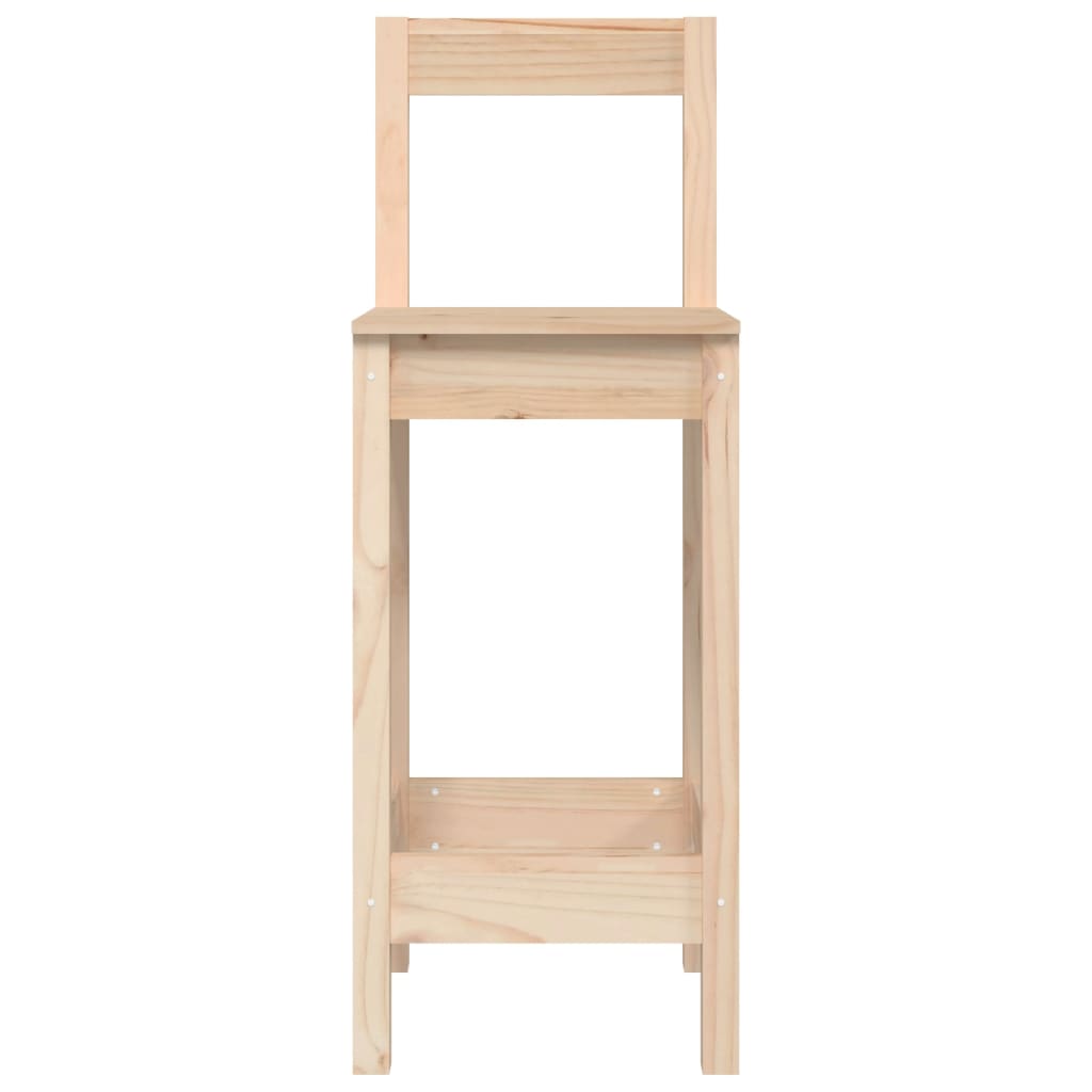 Sedie Da Bar 2 Pz 40x41,5x112 Cm In Legno Massello Di Pino