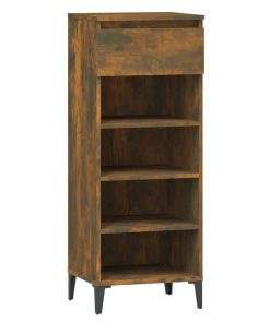 Scarpiera Rovere Fumo 40x36x105 Cm In Legno Multistrato