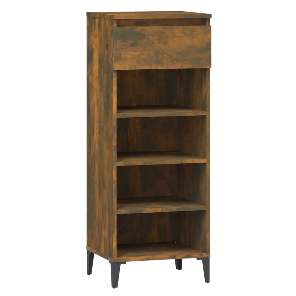 Scarpiera Rovere Fumo 40x36x105 Cm In Legno Multistrato